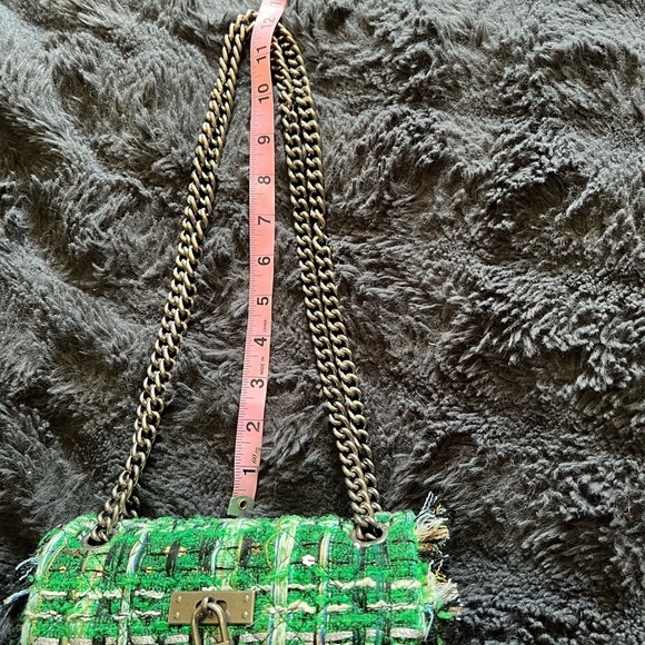 Kurt Geiger Mini Brixton Green Tweed Bag - Picture 9 of 9